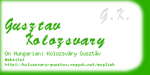 gusztav kolozsvary business card
