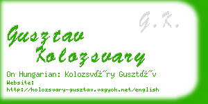 gusztav kolozsvary business card